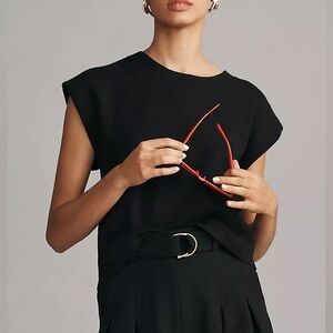 The Noah Muscle Sweater Tank by Maeve in Black